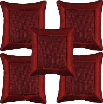 A.P HANDLOOM Polyester Cushions Cover(Pack of 5, 40.64 cm*40.64 cm, Maroon)