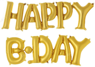 

Shop Online Golden Theme My Party Happy B-Day Foil Balloon (Gold) - 1 ml