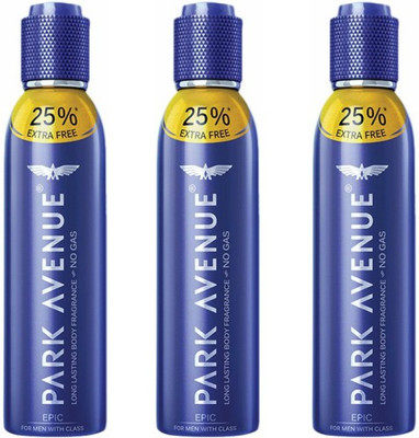 

Park Avenue 3 Epic Deodorant Combo Pack of 3 Body Spray - For Men(450 ml, Pack of 3)