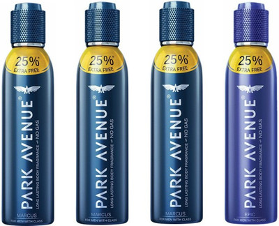 

Park Avenue 3 Marcus and 1 Epic Deodorant Combo Pack of 4 Body Spray - For Men(600 ml, Pack of 4)