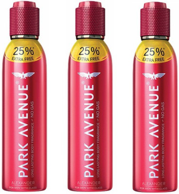 

Park Avenue 3 Alexander Deodorant Combo Pack of 3 Body Spray - For Men(450 ml, Pack of 3)