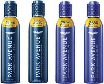 

Park Avenue 2 Marcus and 2 Epic Deodorant Combo Pack of 4 Body Spray - For Men(600 ml, Pack of 4)