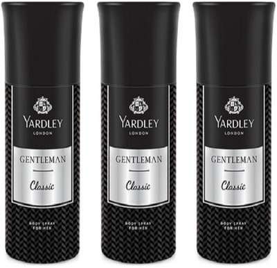 Yardley London Gentleman Body Spray - For Men(450 ml, Pack of 3)