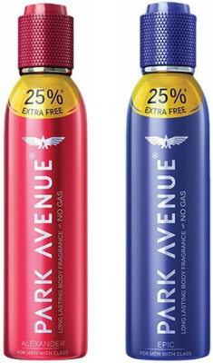 

Park Avenue 1 Alexander and 1 Epic Deodorant Combo Pack of 2 Body Spray - For Men(300 ml, Pack of 2)