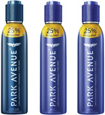 

Park Avenue 1 Marcus and 2 Epic Deodorant Combo Pack of 3 Body Spray - For Men(450 ml, Pack of 3)