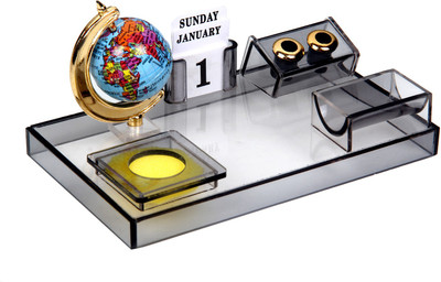 

Fab Handicraft 5 Compartments Plastic Pen Stand,Desk Organizer,Office Accessories,Office Decor,Home Decor,(Black)