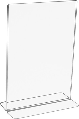 

Transtal 1 Compartments Acrylic A4 Acrylic Information Holder Double Insert Vertical Design(Transparent)