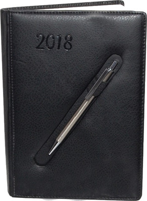 

Ananda Sales B5 Diary(BLACK LEATHERITE 2018 DIARY With Pen, Black)