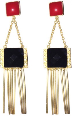 BLINGG Falling Squares Tassel Danglers Metal Tassel Earring