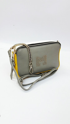 Smile bird Sling Bag(Grey, Yellow)