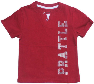 

Prattle Boys Printed Cotton T Shirt(Maroon, Pack of 1