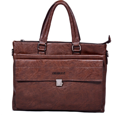 

PRAGEE 15 inch Expandable Laptop Messenger Bag(Brown), Mahroon
