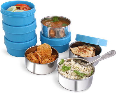 

BMS Lifestyle MaxFresh 2in1 Steel & Polypropylene 8 Containers Lunch Box(250 ml), Blue