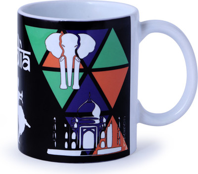 

toshakhana White National Theme India Ceramic Mug(300 ml), Multicolor