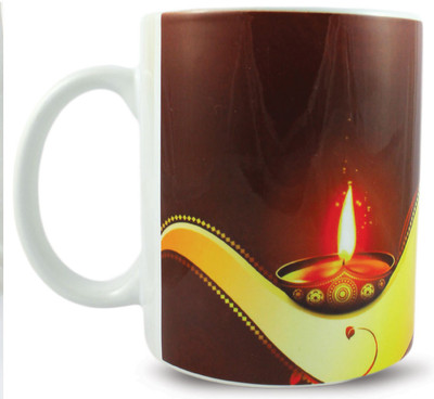 

JUVIXBUY Happy Deepawali Printed Coffee (325 ml) Ceramic Mug(325 ml), White