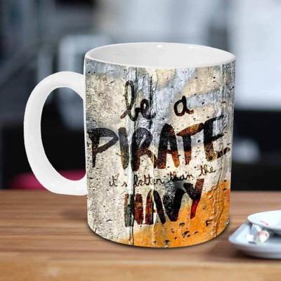 

VAMSUM BE A PIRATE IT'S BETTER THAN NAVY Ceramic Mug(350 ml), Multicolor