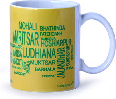 

toshakhana City Names Punjab India Ceramic Mug(300 ml), Multicolor