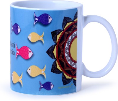 toshakhana Fish Madhubani Bihar India Ceramic Coffee Mug(300 ml)