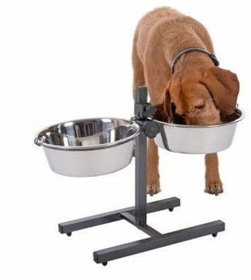 

SRI H -Shape Steel Pet Bowl(1 L Grey)