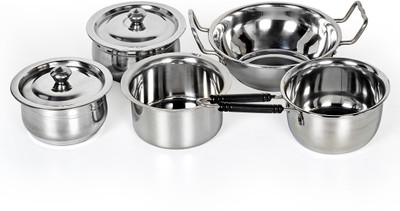 

Kitchen Krafts 7pcs induction bottom cookware set Handi 1 L(Stainless Steel, Induction Bottom)