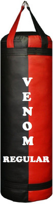 

Venom Regular 3.5 Feet Long, Synthetic Leather Material, Black and Red Color, Unfilled with Hanging Straps Hanging Bag(3.5, 42 kg)