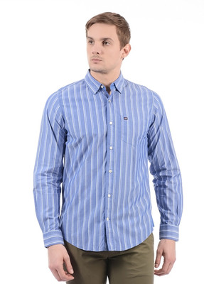 

London Fog Men's Striped Casual Shirt, Blue