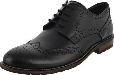 

Falcon Hayes Leather Brogue Shoe Lace Up For Men(Black