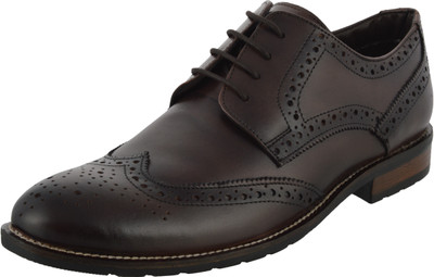 

Falcon Hayes Leather Brogue Shoe Lace Up For Men(Brown