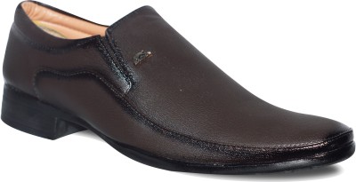 

Feetway Flat Brown Pointed Formal Slip On For Men(Brown