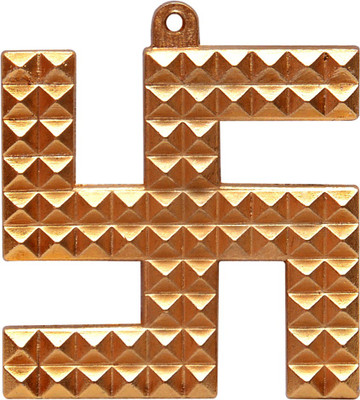 

Vastu Art Vastu / Fengshui / Astdhatu Small Swastik Pyramid Decorative Showpiece - 6 cm(Alloy, Gold)