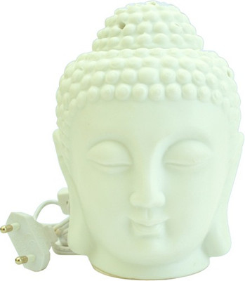 

Vastu Art Vastu / Fengshui / Electric Buddha Head Aroma Oil Diffuser with Light or Heat Regulator Night Lamp Decorative Showpiece - 14 cm(Bone China, White)