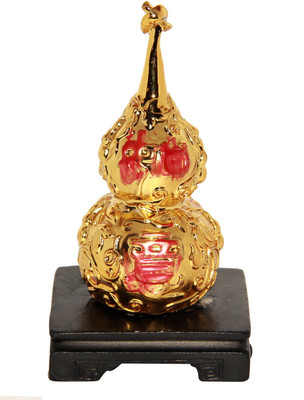 

Vastu Art Vastu / Fengshui / Wu Lou Statue For Health, Wealth And Prosperity Decorative Showpiece - 10 cm(Polyresin, Gold)