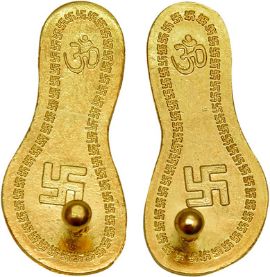 

Vastu Art Vastu / Feng Shui / Maa Laxmi Charan Paduka Decorative Showpiece - 5 cm(Alloy, Gold)
