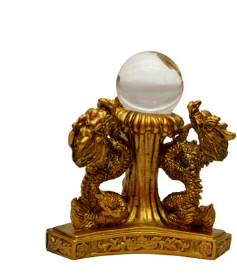 

Vastu Art Vastu / Fengshui / Dragon For More Romance, Strength, Good Health & Happiness Decorative Showpiece - 12 cm(Polyresin, Gold)