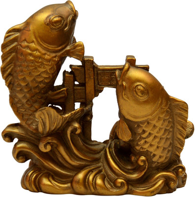 

Vastu Art Vastu / Feng Shui / Fish For Good Luck And Prosperity Or Double Fish Decorative Showpiece - 8 cm(Polyresin, Gold)