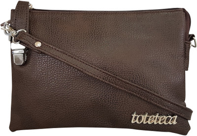 

Toteteca Bag Works Women Casual Brown PU Sling Bag