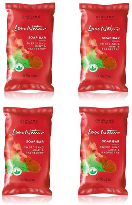 

Oriflame Sweden Love Nature Soap Bar with Energising Mint & Raspberry(Pack of 4)(300 g, Pack of 4)