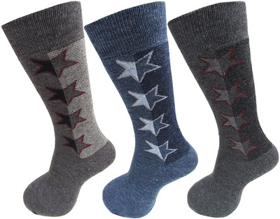 RC. ROYAL CLASS Men Self Design Mid-Calf/Crew(Pack of 3)