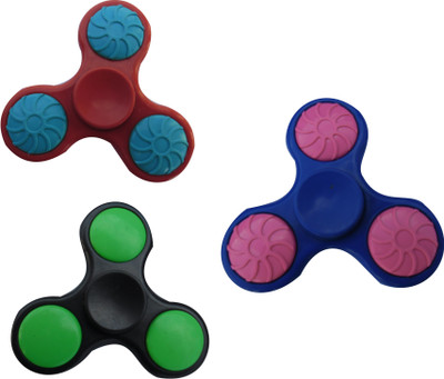 

S.Blaze Combo of 3 Plastic Multi-Colour Fidget Spinner for Kids & Toys(Multicolor)
