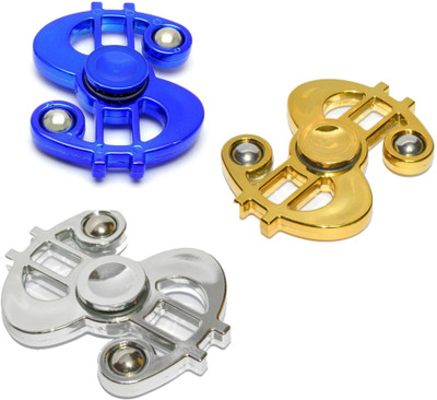 

S.Blaze Combo of Golden + Silver + Blue Dollar Fidget Spinner Toy for Kids & Adults(Multicolor)