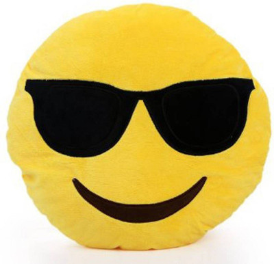 

star fashion Facial Smiley Expression Comfy , Plushy Gift , Decorative and comfortable Embroidered Decorative Cushion Pack of 1 (Yellow) SIZE ( 35 X 35 ) - 35 cm(Yellow)