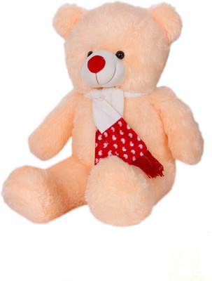 

ToynJoy Cute Adorable 3 Feet Peach\Cream Teddy Bear Stuffed Toy with Designed Muffler - 34 inch(Peach, Cream), Cream;peach