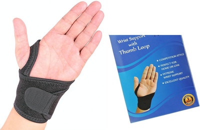 

Orthowala with Thumb (LYCRA) Wrist Support fits all Wrist Support (, Black