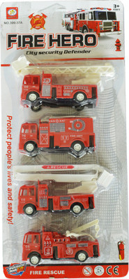 

Toys Factory Set Of 4 Kids Toys Truck in Small Size & Red colour(Red, White)