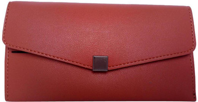 exoticcollectionss Women Red Artificial Leather Wallet(12 Card Slots), Brown