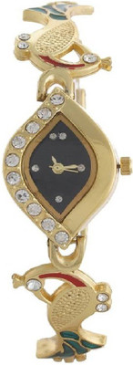View lavishable Indian Style IS-110 Golden Peacock Bracelet Indian Kundan Style black Dial Watch - For Women Watch  - For Women Wrist Watches Price Online(Lavishable)