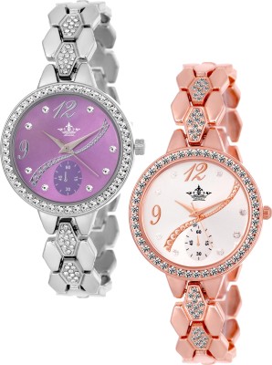 Swisso SWS-8041-Prpl-RsGld Exclusive Studded Notable Series Watch  - For Women   Watches  (Swisso)