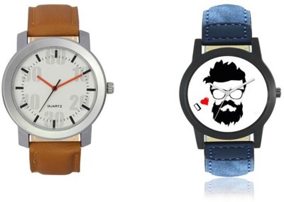 FASHION POOL PERFECT COMBINATION OF MOST STYLISH WATCH OF VOLGA WATER MARK WHITE STAINLESS STEEL DIAL & FOXTER BLUE BEARD SPECIAL WATCH NEW YEAR SPECIAL EDITION OF MOST STYLISH WATCH Watch  - For Boys   Watches  (FASHION POOL)
