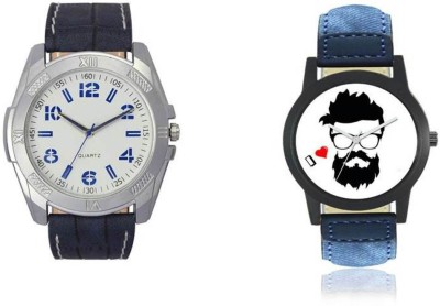 FASHION POOL PRESENTING THE MOST UNIQUE ROUND DIAL WATCHES A COMBO OF VOLGA & FOXTER WATCHES SPECIAL BEARD WATCH WITH ROUND STAINLESS STEEL VOLGA WATCH HAVING BLUE LEATHER BELT Watch  - For Boys   Watches  (FASHION POOL)