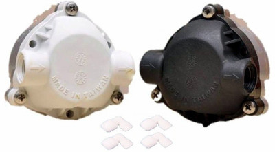 

BalRama RO Pump Head White and Black Combo for Booster Motor Diaphragm Water Pump Head Replacement Suitable for 50/75/100 gpd with Elbows for RO UV UF Mineral Water Purifier Service Solid Filter Cartridge(0, Pack of 6)